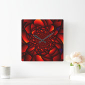 Rosen-Blau Quadratische Wanduhr (Zuhause)