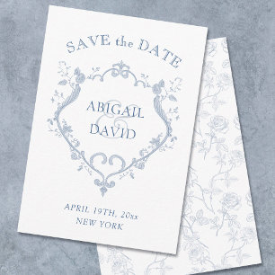 Rosen Blaues Wappen Hochzeit Termin merken Save The Date