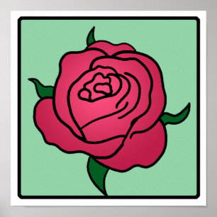 Rosen-Blume Cartoon-Klipp-Kunstvalentines Tages Poster