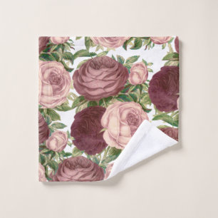 Rosen-Blumen Burgunders Vintagen Land Chic rosa Waschlappen