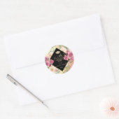 Rosen Blumen Goldene Kappe Motivationsbotschaft Runder Aufkleber (Umschlag)
