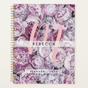 Rosen Blumen Mädchenhaft Rosa Schrift Monogramm 20 Planer