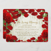 Rosen-Blumenblatt-goldene Einladung (Vorne/Hinten)