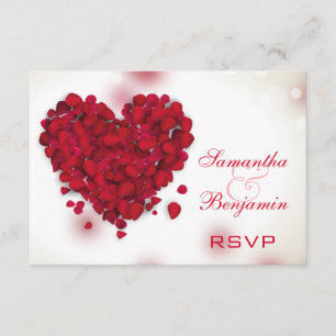 Rosen-Blumenblatt-Liebe-Herz-Hochzeit UAWG RSVP Karte