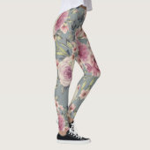 Rosen-Blumendruck-Leggings Leggings (Rechts)