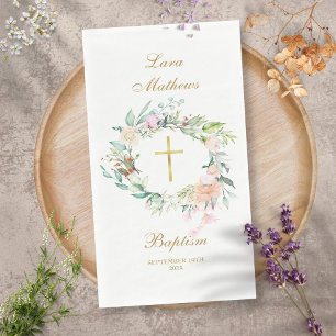 Rosen-Blumengirlande Gold Taufe Namensgebung Serviette