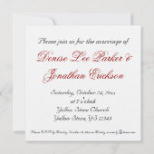 Rosen-Blumenhochzeits-Einladung Einladung (Rückseite)