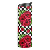Rosen-Blumenstrauß-BlumenLiebe Rockabilly Thermosbecher (Nach links gedreht)