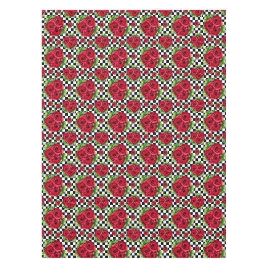 Rosen-Blumenstrauß-BlumenLiebe Rockabilly Tischdecke (Vorderseite)