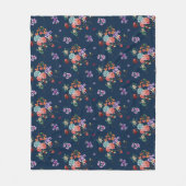 Rosen-Blumenstrauß-Blumenmuster des Monogramm-| Fleecedecke (Vorderseite)
