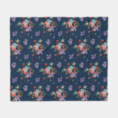 Rosen-Blumenstrauß-Blumenmuster des Monogramm-| Fleecedecke (Vorderseite (Horizontal))