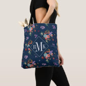 Rosen-Blumenstrauß-Blumenmuster des Monogramm-| Tasche (Von Nahem)