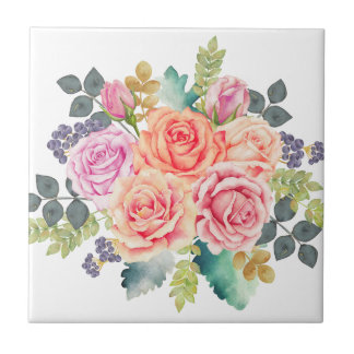 Rosen-Blumenstrauß Fliese