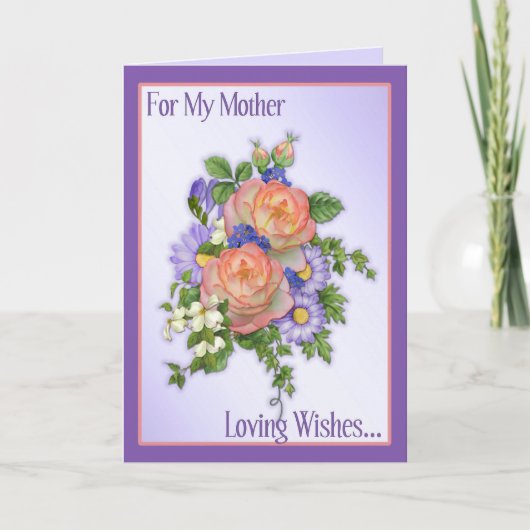 Rosen-Blumenstrauß Karte (Vorderseite)