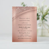 Rosen Blush Glitzer Spark Geburtstagsparty Einladung (Stehend Vorderseite)