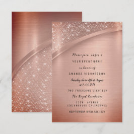 Rosen Blush Glitzer Spark Geburtstagsparty Einladung