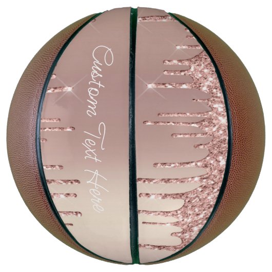 Rosen Blush Glitzer Tropfen Benutzerdefinierter Te Basketball (Vertikal)