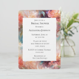 Rosen Blush Peach Orange Brautparty Einladung