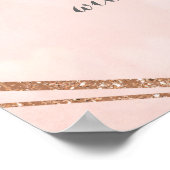 Rosen Blush Pink Blumenblume Hirsche Antlers Banne Poster (Ecke)