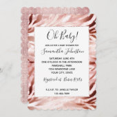 Rosen Blush Pink Zebra Einladung (Vorne/Hinten)