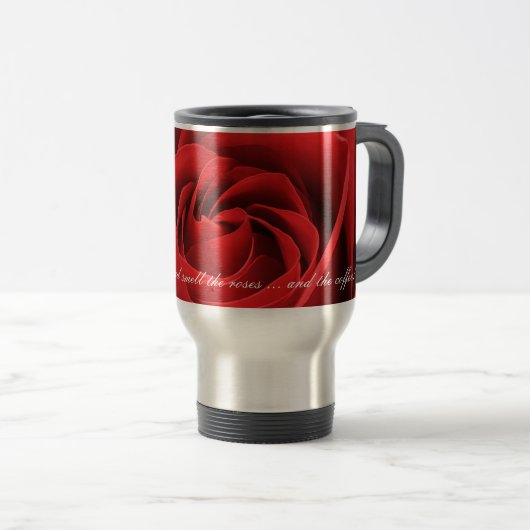 Rosen-Blüten-Tasse Reisebecher (VorderseiteRechts)