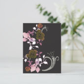 Rosen braun und rosa Postkarte (Stehend Vorderseite)