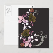 Rosen braun und rosa Postkarte (Vorne/Hinten)