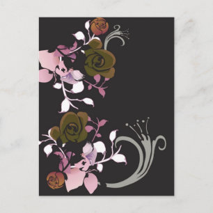 Rosen braun und rosa Postkarte