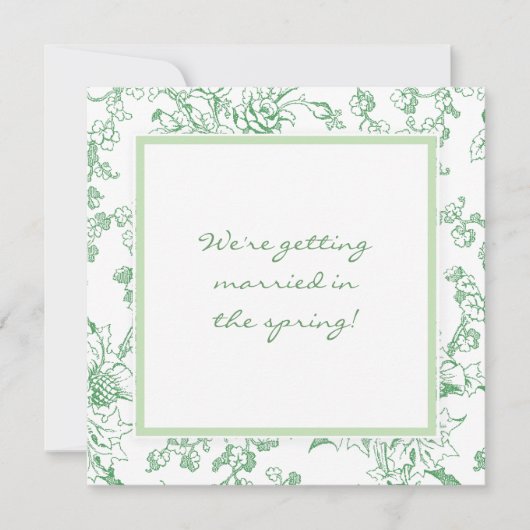 Rosen-Chintz-Blumenmuster Save The Date (Vorderseite)