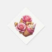 Rosen Cupcakes Serviette (Ecke)