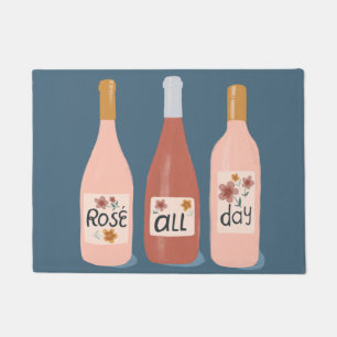 Rosen-den ganzen Tag Wein-Liebhaber-Kunst Fußmatte