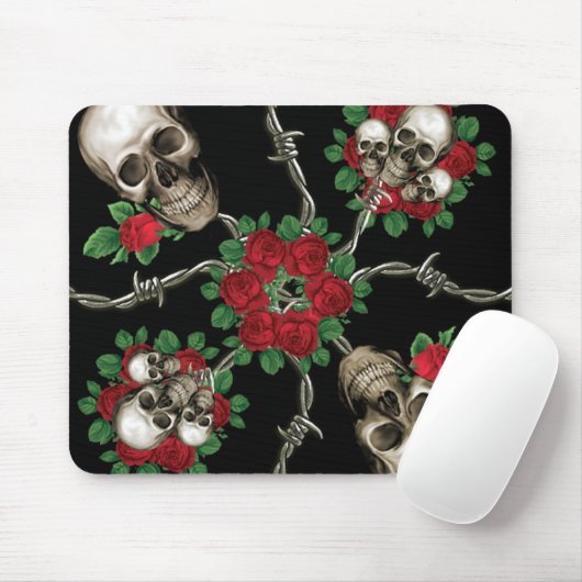 Rosen der Schädel-n Mousepad (Mit Mouse)