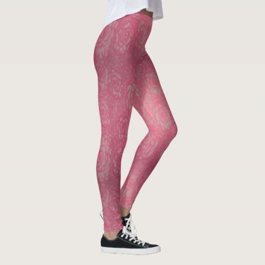 Rosen drucken Leggings in Hot Pink (Rechts)
