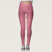 Rosen drucken Leggings in Hot Pink (Vorderseite)