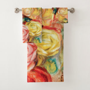 Rosen durch Pierre Auguste Renoir Badhandtuch Set
