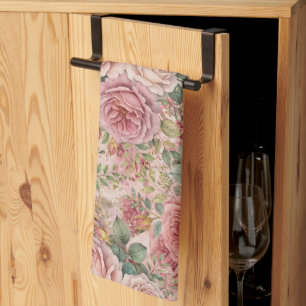 Rosen Dusty Rose Eleganter Charme Sagegrün Gold Geschirrtuch