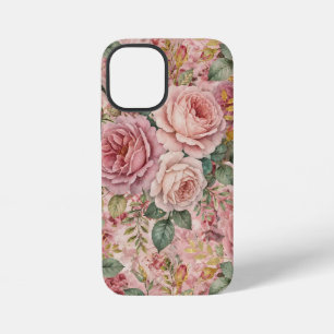 Rosen Dusty Rose Eleganter Charme Sagegrün Gold iPhone 12 Mini Hülle