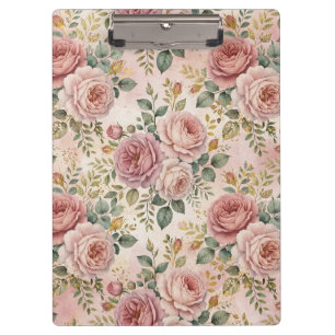 Rosen Dusty Rose Eleganter Charme Sagegrün Gold Klemmbrett