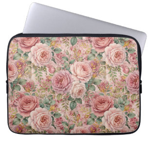 Rosen Dusty Rose Eleganter Charme Sagegrün Gold Laptopschutzhülle