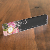 Rosen-Eleganz Namensplakette (Seite)