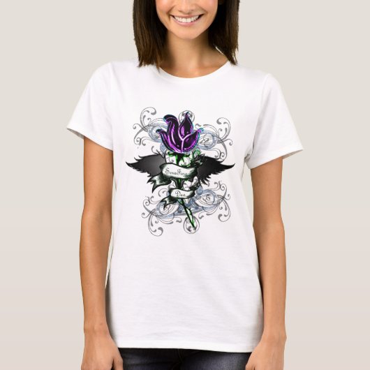 Rosen-Engels-Damen-Behälter T-Shirt (Vorderseite)