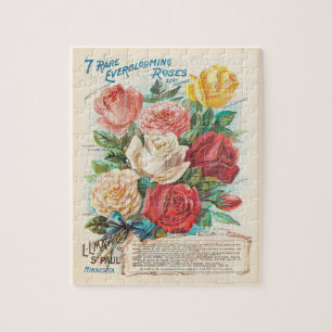 Rosen Ephemera Vintage Retro Geschenk Puzzle