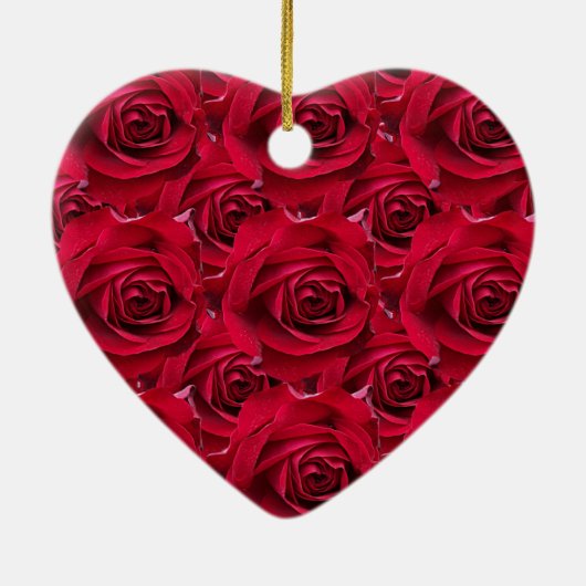 Rosen-erste Weihnachtsandenken-Verzierung Keramik Ornament (Hinten)