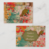 Rosen-Eule Boho Vintage Geschäfts-Karten Visitenkarte (Vorne/Hinten)
