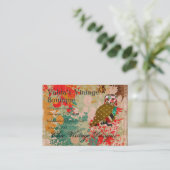 Rosen-Eule Boho Vintage Geschäfts-Karten Visitenkarte (Stehend Vorderseite)