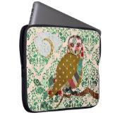Rosen-Eulen-Grün-Damast-Computer-Hülse Laptopschutzhülle (Vorne Rechts)