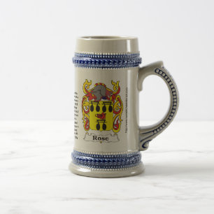Rosen-Familien-Wappen auf einem Stein Bierglas