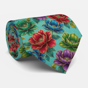 Rosen Faux-Seide Juwel-Ton + Gold Gentleman's Krawatte