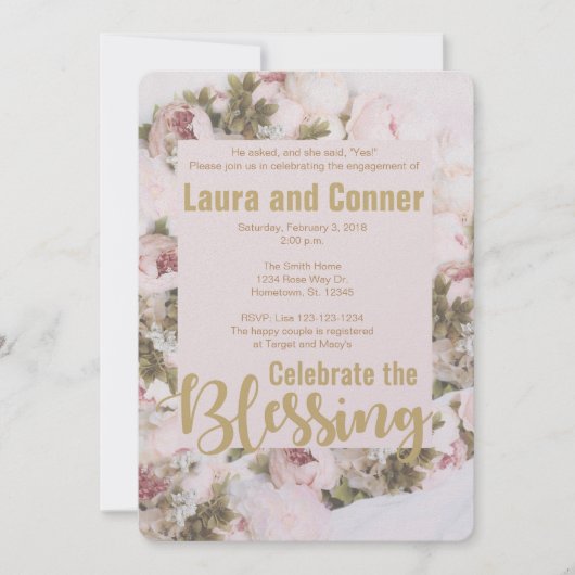 Rosen - feiern Sie die Segen-Einladung Einladung (Vorderseite)