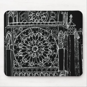 Rosen-Fenster-Skizze-Mausunterlage Mousepad